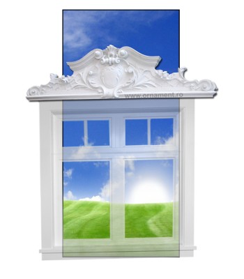 Fronton decorativ pentru fereastra sau usa in stil Art Nouveau