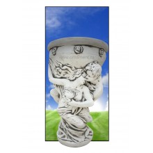 Ghiveci pentru flori Amore – ghiveci MarmoTek elegant, cu design inspirat de doi indragostiti in spirala, potrivit pentru gradina sau interior.