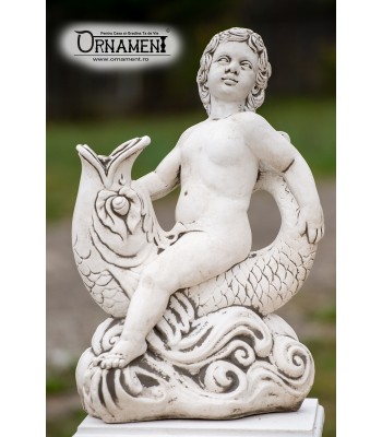 Statueta Copil Calare pe Peste