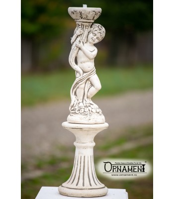 Statueta Copil Cornul Abundentei mic si Soclu